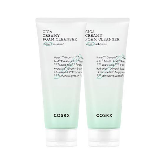 

COSRX Pure Fit Cica Creamy Foam Cleanser Soothing Korean Face Wash Sensitive Skin 150ml x2 Set