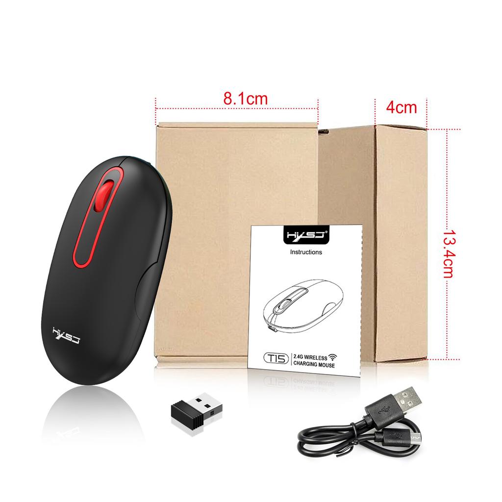 HXSJ T15 2.4G Wireless Mice Slim Computer Mice with USB Receiver Rechargeable Ergonomic Mice for