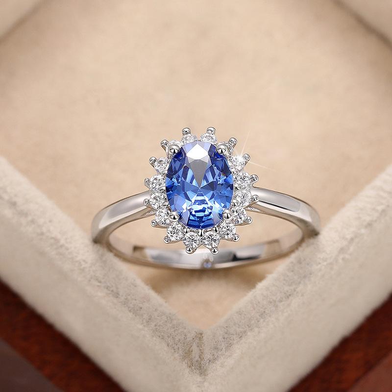 

Кольцо-аксессуар для темперамента Цао Ши, кольцо с овальным камнем, королевское повседневное кольцо высокого класса no. 6