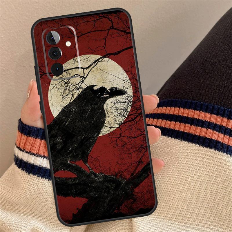Goth Raven Case For Samsung Galaxy A14 A54 A34 A24 A52 A32 A22 A12 A51 A71 A33 A23 A13 A53 Cover Funda