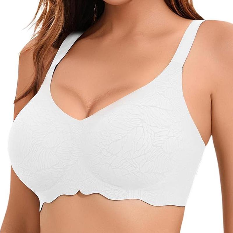 

Plus Size Seamless Wire-Free Bra: Cross-Border Best-Seller for Women with Large Busts XXXL [180-200 jin]