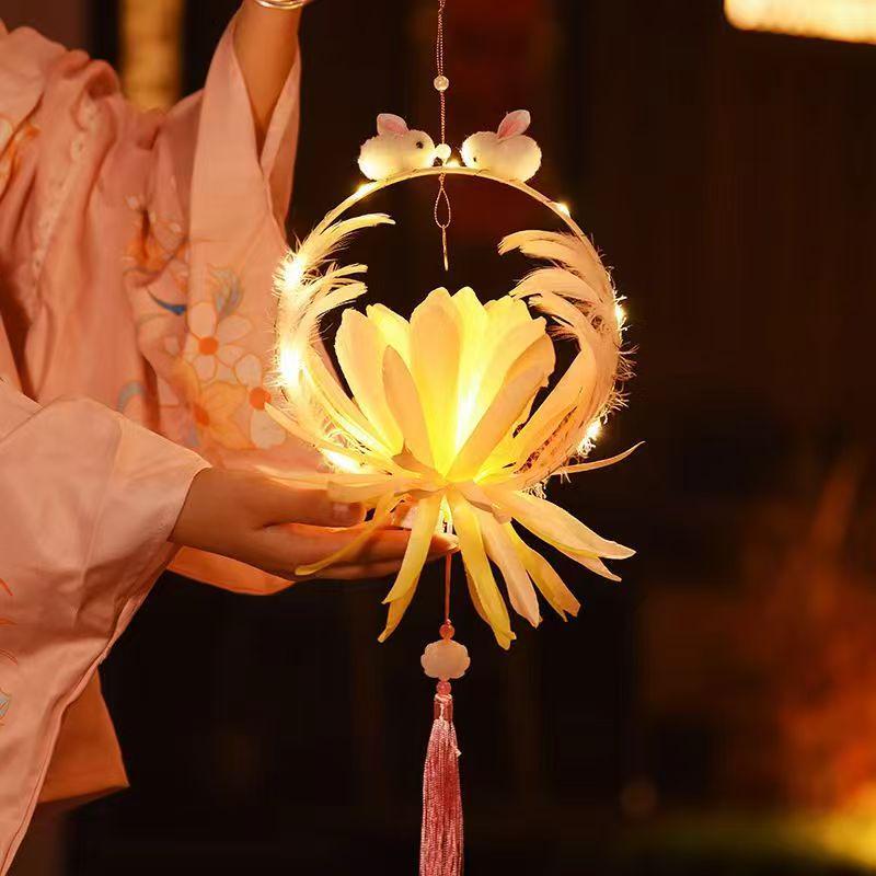 DIY Luminous Lotus Lantern Kit: Handmade Hanfu Hanging Decoration for Kids