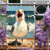 2D Flat, Retro Screaming Seagull Metal Sign - Durable Aluminum Coastal Beach Decor, Beach House Decor, Coastal Kitchen, Nautical Themed Room, Patio
