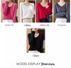 Hengyuanxiang Women's V-Neck Wool Sweater: Elegant, Slim-fit, Soft and Fluffy Knit Base Layer for Autumn/Winter.