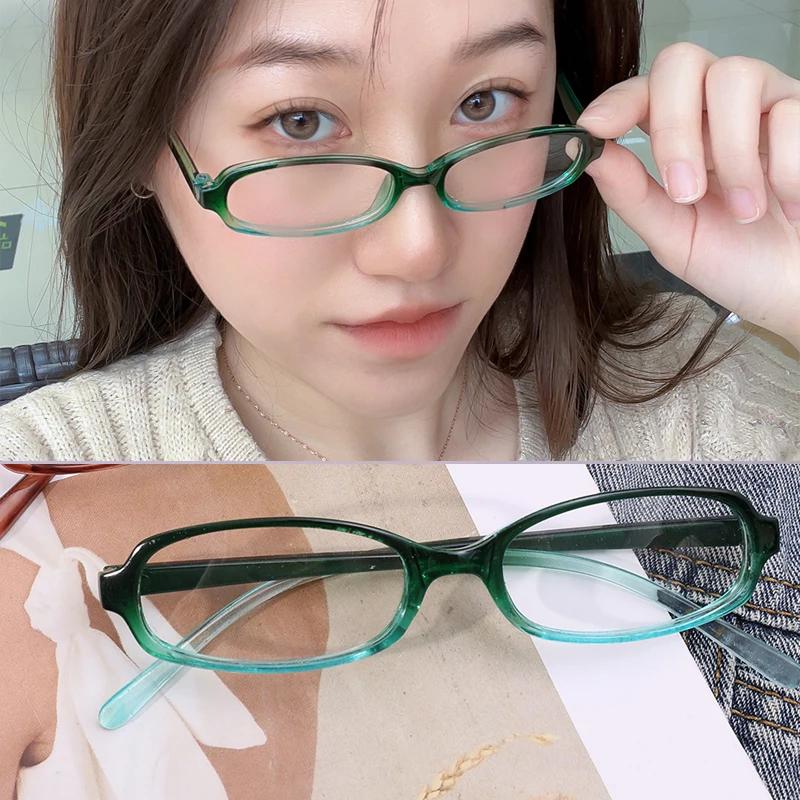 Vintage Little Square Frame Glasses Women Y2K Retro Anti-blue Light Eyeglasses Red Green Computer Spectacle Eyewears Goggles