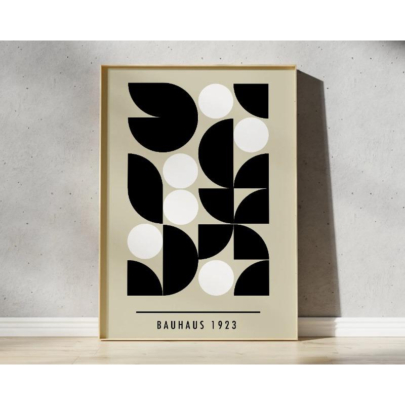 Bright Colourful Mid Century Bauhaus Wall Art Poster Geometric Canvas Prints Living Room Bedroom Artwork for Home Decor Gift