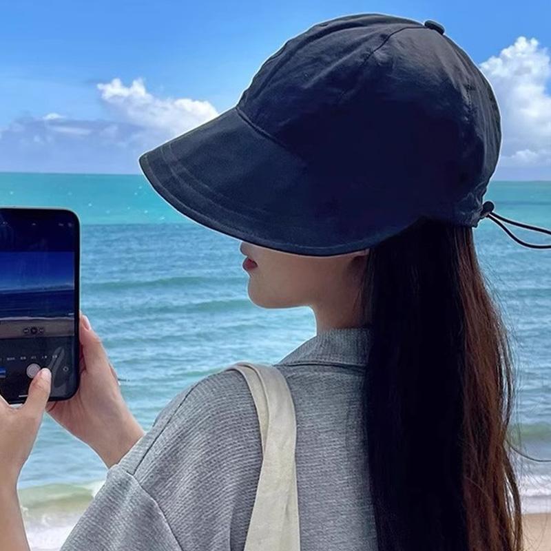 New Summer Hats for Women Foldable Baseball Cap Wide Large Brim Sunscreen Beach Caps Female Outdoor Casual Adjustable Bucket Hat