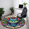 1pc Cat Mad Office Round Area Rug,  Mat Suitable For Office, Under Office Chairs Bedroom Living Room Home Decor, Room Deco
