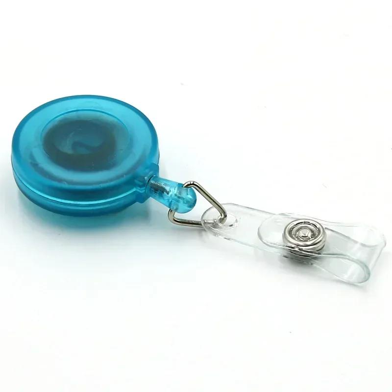 1Set Retractable Badge Holder Reel Staff Nurse Plastic Working ID Name Tag Holder Student Bus Pass Card Cover Case ID Sleeve
