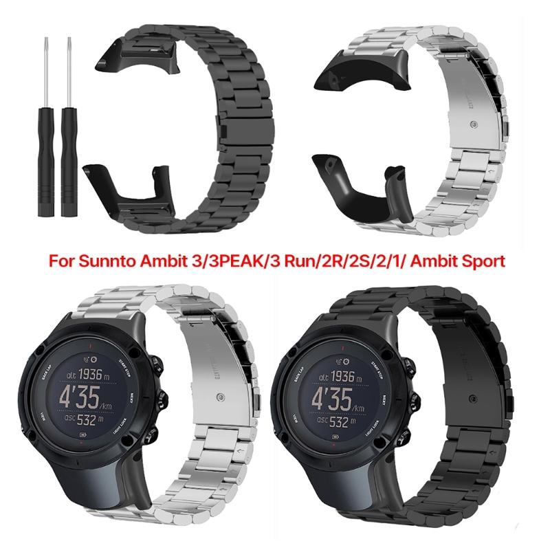Stainless Band Strap Suitable for Sunnto Ambit 3/3 Run/2S/2 Smartwatch Bracelet Wristband Waterproof Quick Release Loop