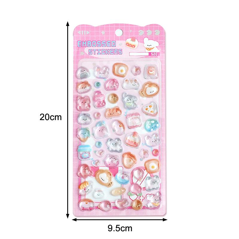 Creative 3D Relief Stickers Cartoon Diy Diary Stationery Stickers Funny  Decor Stickers Cute Aesthetic Stickers Gifts