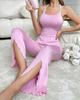 Beliebter europäischer und amerikanischer mehrfarbiger Spice Girl Weste geteilter weiter Bein lässiger Loungewear Anzug Damen