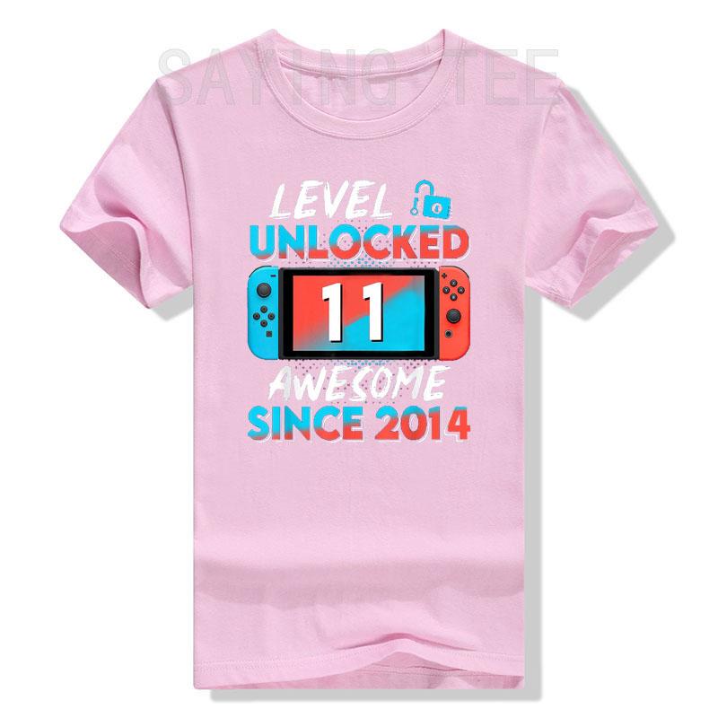 11 Years Old Clothes 11th Birthday Sons Gifts Gamer T-Shirt Level 11 Unlocked Awesome Since 2014 Gaming Controller Saying Tee