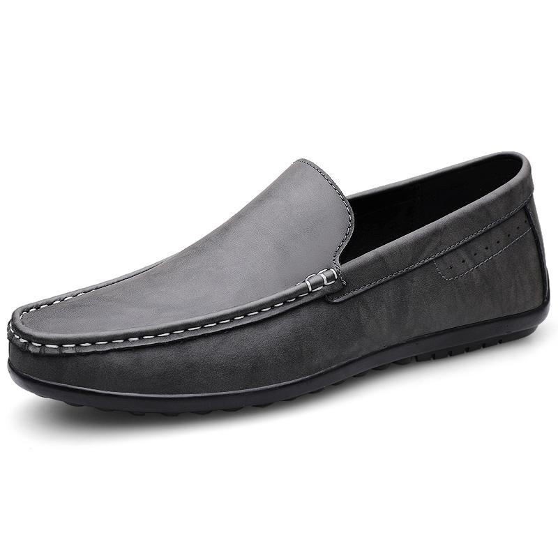 Genuine Leather Mens Loafers Handmade Slip On Footwear Soft Leather Moccasins Ultra-light Male Boat Flats Outdoor Driving Shoes