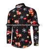 2022 European & American Men's Santa Claus Print Long Sleeve Casual Shirt - 18 Colors