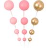 34pcs Pink Gold Ball Cupcake Toppers DIY Foam Ball Cake Decoration for Wedding Anniversary Birthday Party Supplies Decorations