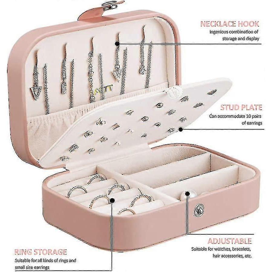 Jewellery Box Organiser Small Travel Pu Leather Jewelry Storage Case For Rings Earrings Necklace Bracelets Faux Leather Jewelry Gift Box Girls Womendo