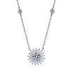Lover Valentine's Day White Gold Girl Birthday Gift 1CT Moissanite Diamond Women Wedding Platinum Sunflower Necklaces