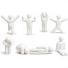8 stk Hvite Umalte Multi-posisjoner Meccha Kameleon Spillbare Figurer 3D-printede Karakterer Leker For DIY Kunst Og Familiespill
