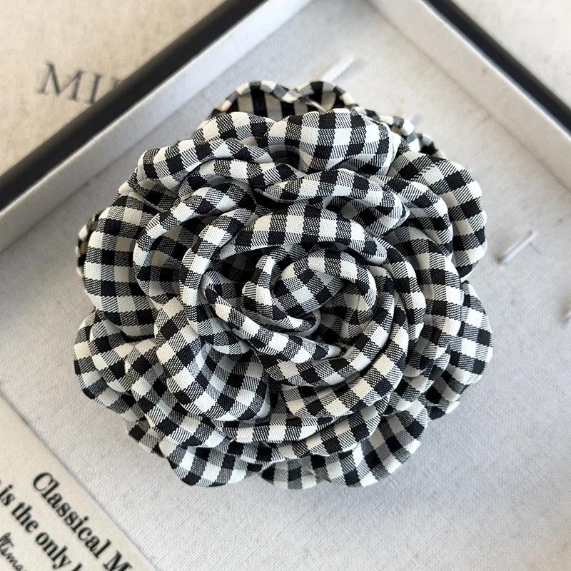 

Новые Красивые Заколки для Волос Мода Клетчатые Цветы Зажим-Краб для Волос Женский Темперамент Заколки Зажимы-Акулы Леди Вечерние Заколки