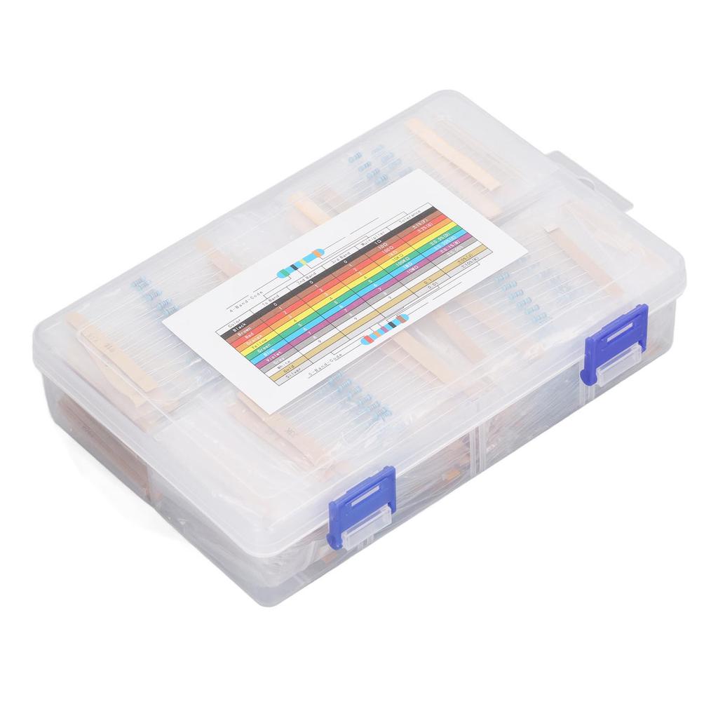 1450 Pcs Resistor Kit 1/4W 1 To 1M Ohm Metal Film Resistors Assortment Kit for Electronic Industry