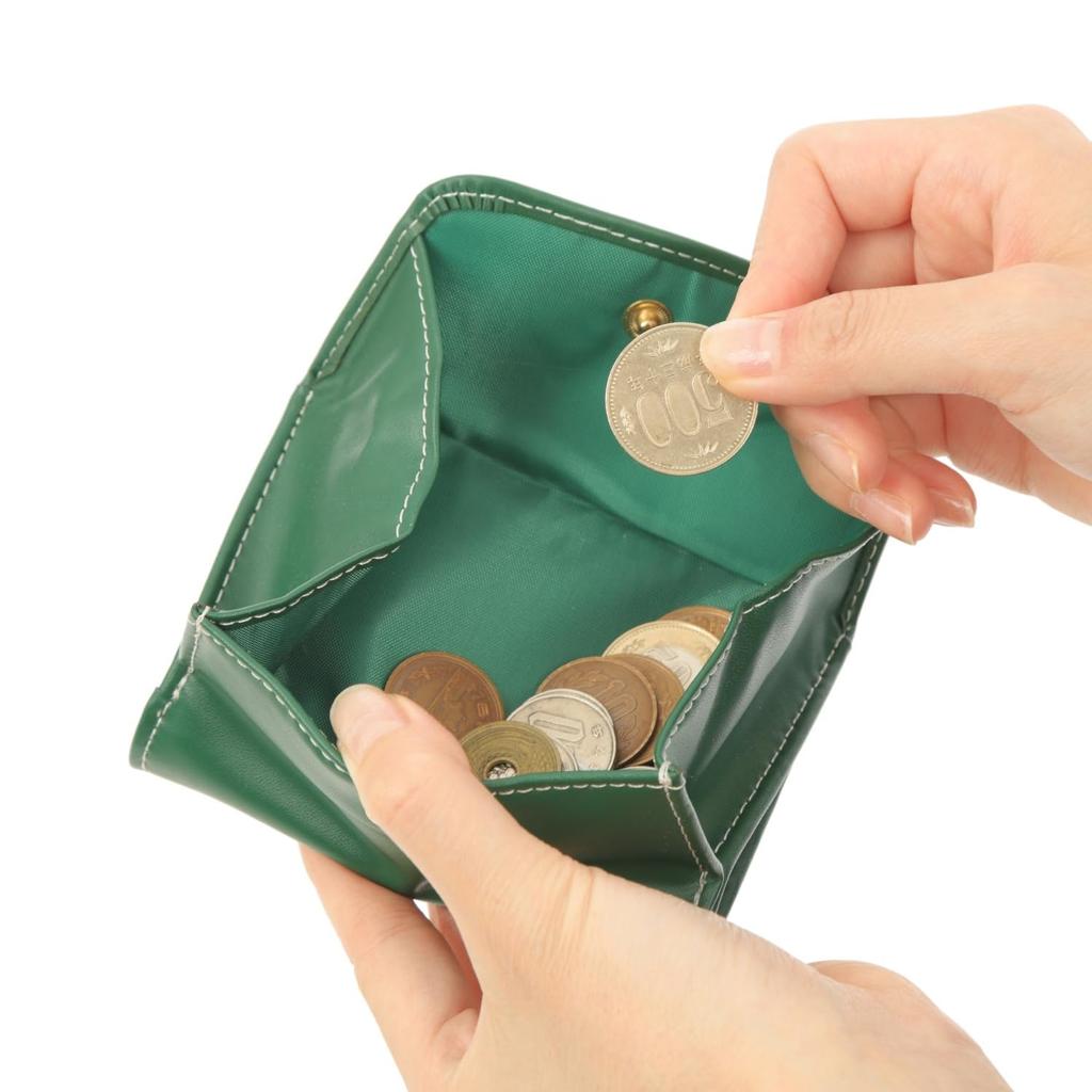 Compact Bi-fold Wallet, Made of Split Cowhide Leather, Two-tone, with Coin Purse, Palm-sized (GR X Wine)