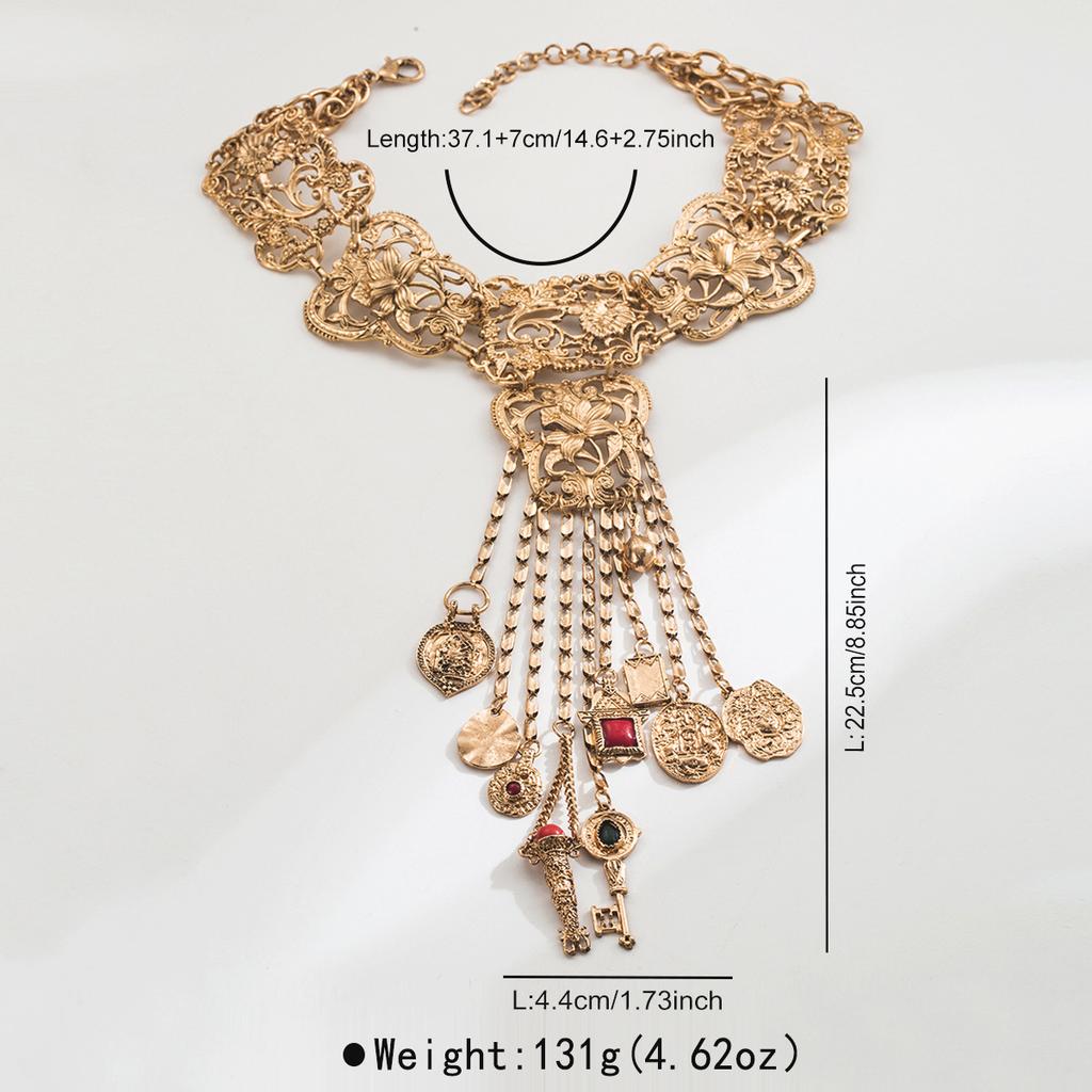 Metal Tassel Geometric Necklace for Women Simple Fashion Neck Jewelry Hot Sale Party Gift 2025 New Style