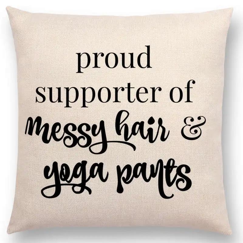 Newest Black Letter Brave Confidence Hope Forceful Warm Words Cushion Cover Christmas Gifts Sofa Throw Pillow