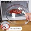 Microwave Oven Food Cover Transparent Anti Sputtering Cover Handle Reusable Airtight Food Covers Home Handle Heat Resistant Lid
