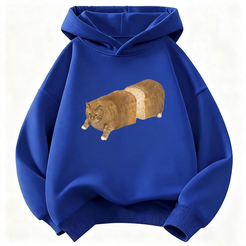 Hoodie Fat Bread Cat Design Children's Sweatshirt Cute Hoody for Boys Girls Casual Hoodies Spring Y2k Hoodies