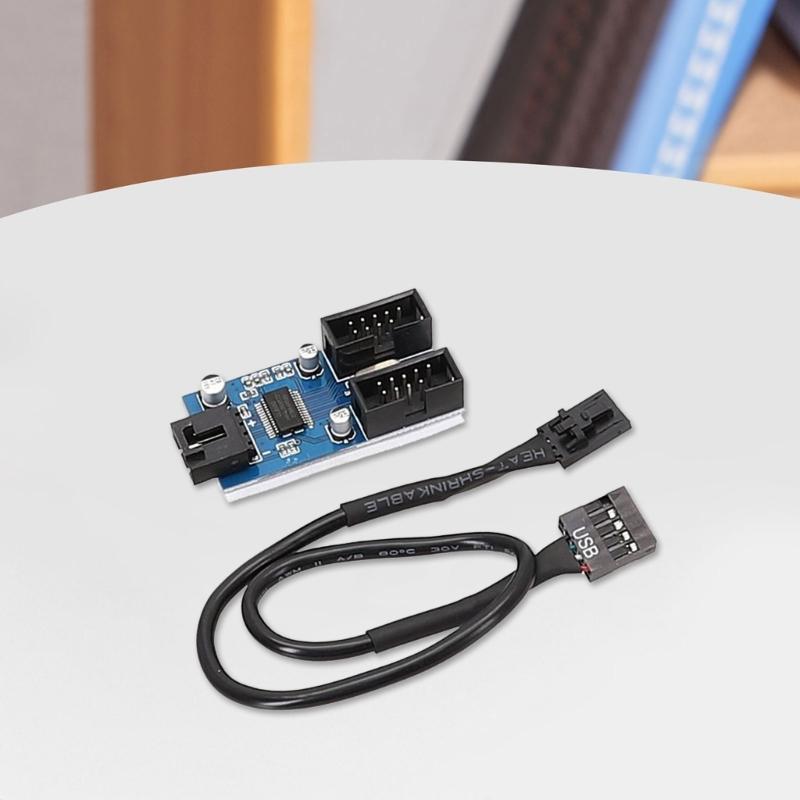 Motherboards 9Pin USB Header Splitter Female 1 To 2 Female Extension Cable Adapter Desktop 9Pin USB2.0 HUBs Connectors