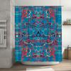 Blue Abstract Wave Shower Curtain Modern Ocean Art Bathroom Decor Waterproof Liner Set