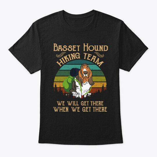 Basset Hound Hiking Team Dog T-Shirt Size S to 5XL Unisex T-Shirt S