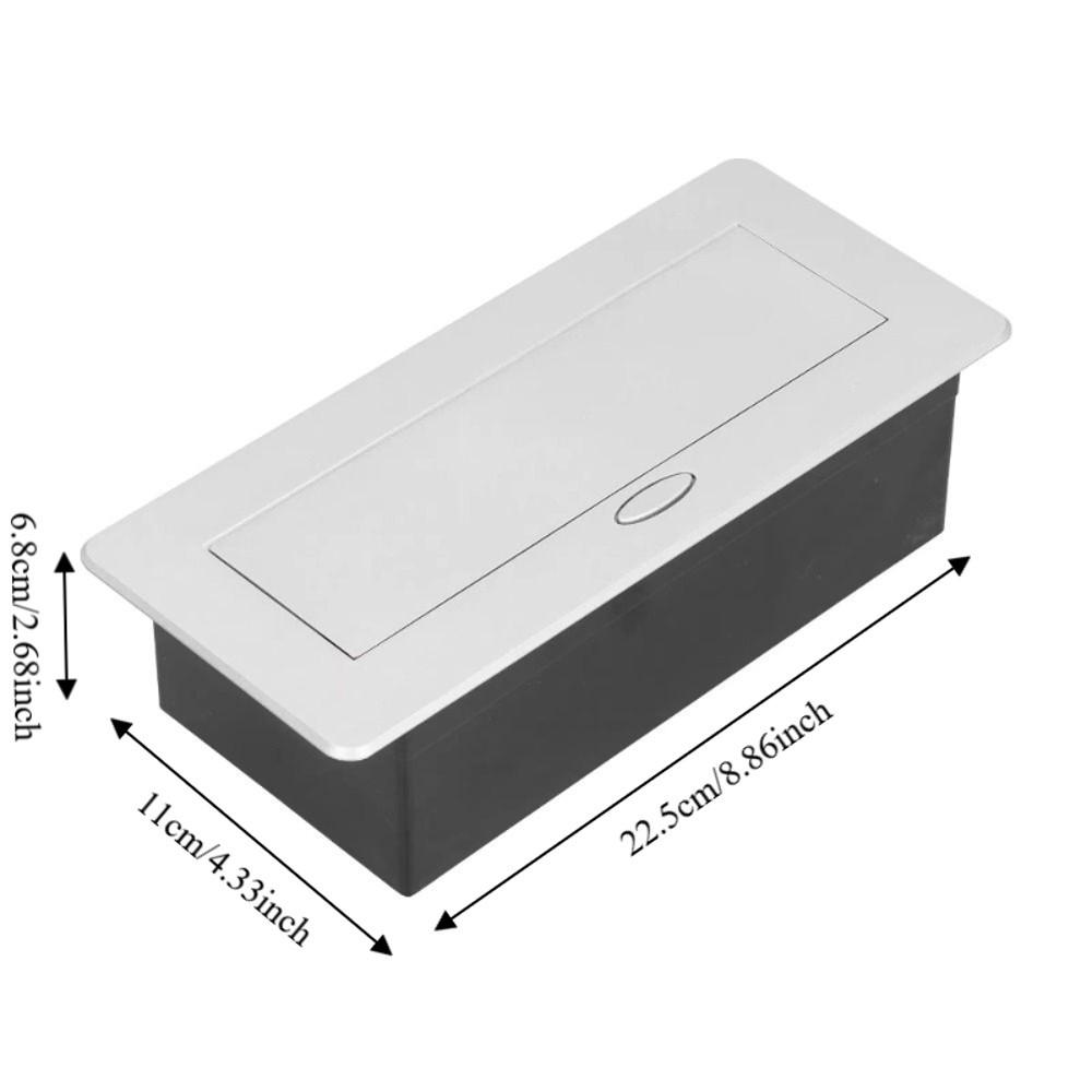 Aluminum Panel Desk Socket EU Socket Desktop Outlet With Cable Plug Hidden Socket  Kitchen Counter
