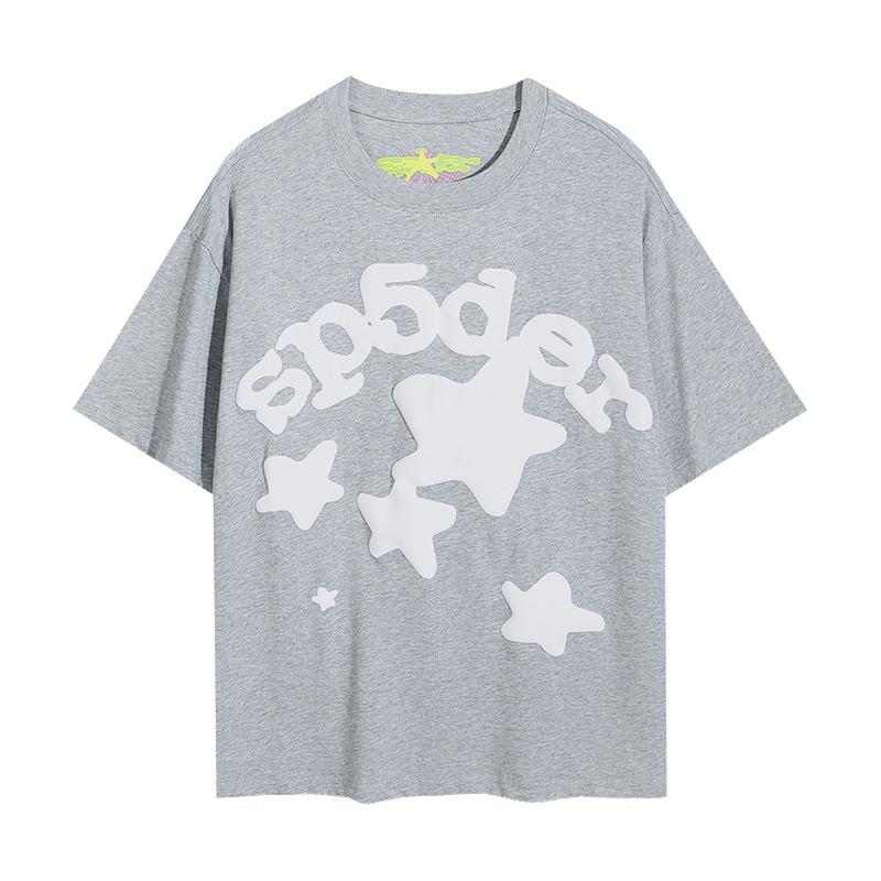 Sp5der hip hop singer Young Thug same foam letter 555555 couple T-shirt Pink short sleeve tee