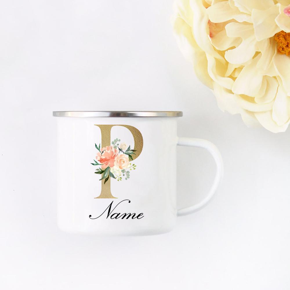 Personalized Name Enamel Mug Wedding Bachelor Party Wine Cup Bridesmaid Bride Valentine's Day Christmas Gifts for Her
