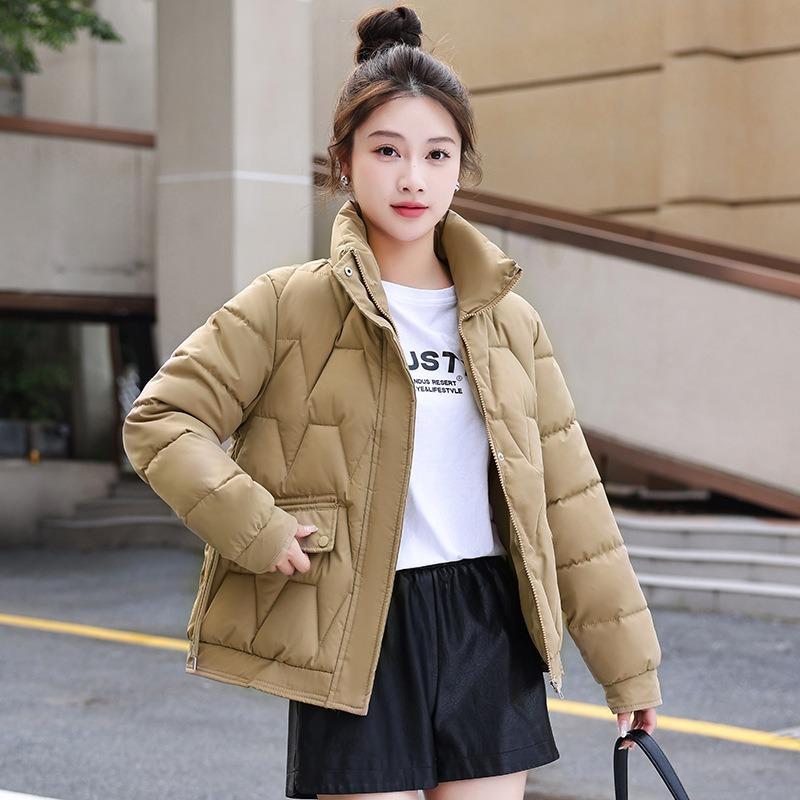 Small short cotton-padded women's winter thermal stand-up collar loose belly covering thin down cotton-padded women's cotton-padded jacket tide