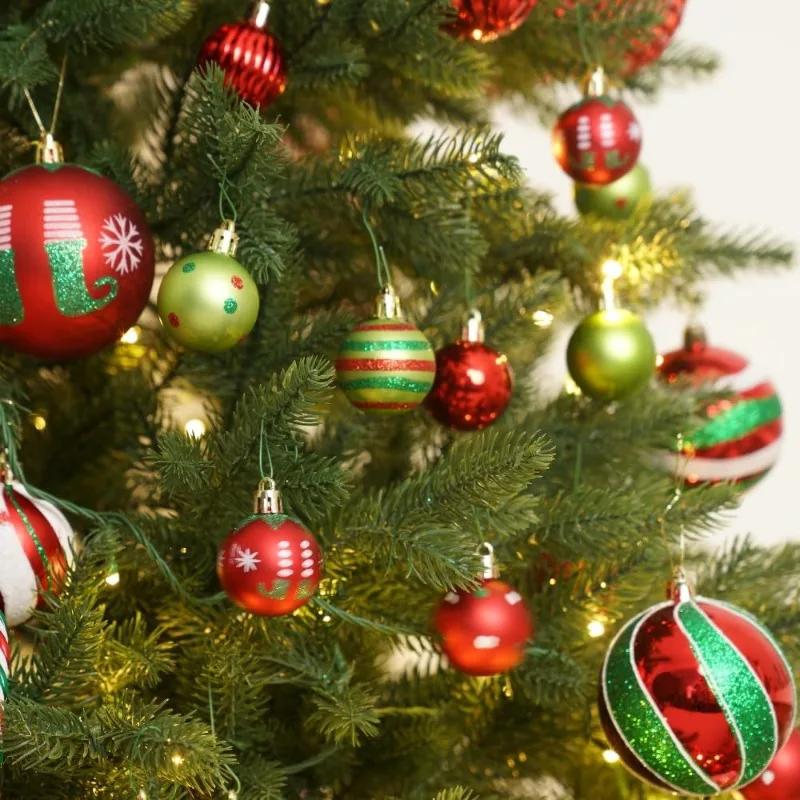 50Pcs Christmas Ball Decoration Red Green Painted Xmas Ball Ornaments Set 40Mm Hanging Xmas Ball For Holiday Atmosphere Decor