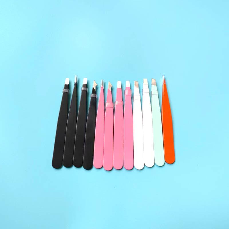 High-Quality Stainless Steel Black Eyebrow Tweezers Set for Multi-Purpose Hair Removal.