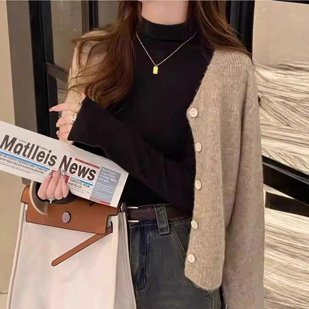 Women's White Slimming Double-Sided Fleece Long-Sleeve Top with Half-High Neck for Autumn/Winter 2025