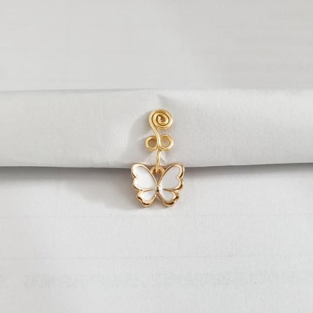 1Pc Goth motyl drut miedziany spirala fałszywy Piercing kolczyk w nosie Punk złoty kolor klip kolczyk w nosie klips do ucha mankiet biżuteria do ciała