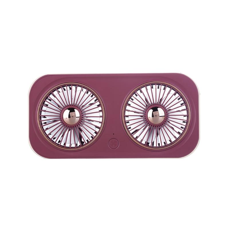 

Dual-head Desktop Fan Portable USB Desk Fan with 360° Rotation for Home Office красный