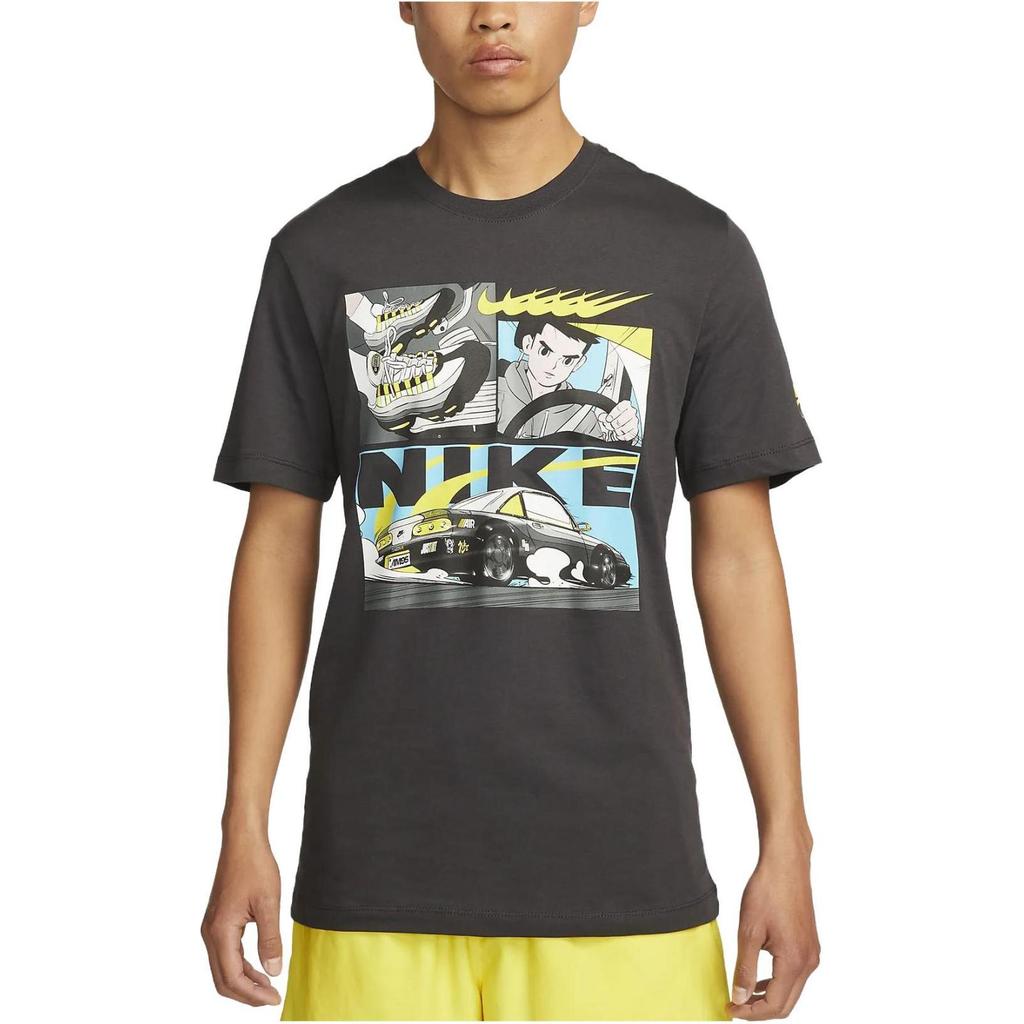 Nike Camiseta Masculina de Manga Curta com Gola Redonda e Estampa de Desenho Animado Tops Preto FD1336-060