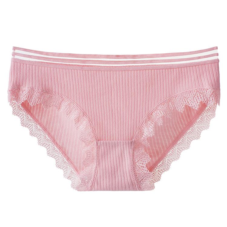 Women's Seamless Solid Color Lace Briefs Sexy Soft Japanese Style New Underwear