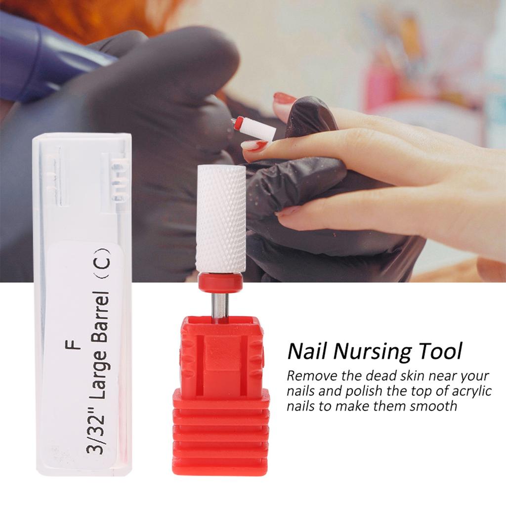 4 Types Nail Drill Bit Round Flat Ceramic Grinding Head Manicure Machine Accessories Tool
