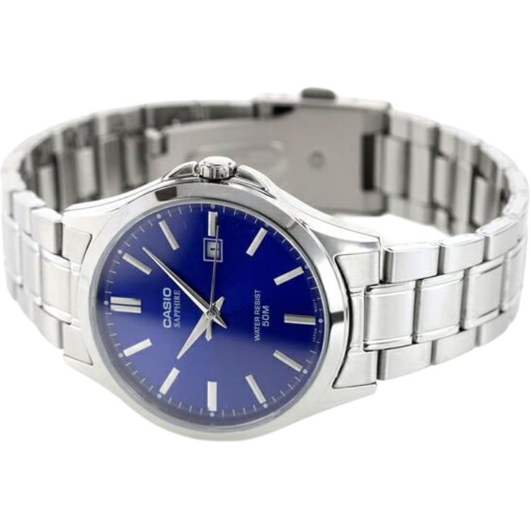 CASIO G SHOCK Quartz Movement Stainless Steel Strap Watch Men's Watches Blue Dial MTS-115D-2A1V