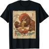 Bigfoot Eating Ramen Japanese Cryptid Sasquatch Ukiyo-e T-Shirt