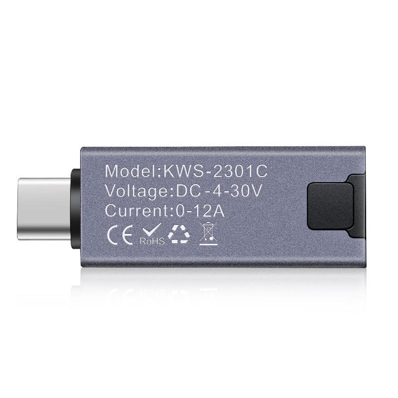 Typ-C Strom Spannung Kapazität Handy USB-Tester DC 4-30V 0-12A Leistungsmesser Tester PD Mobiler Stromerkennungs-Test