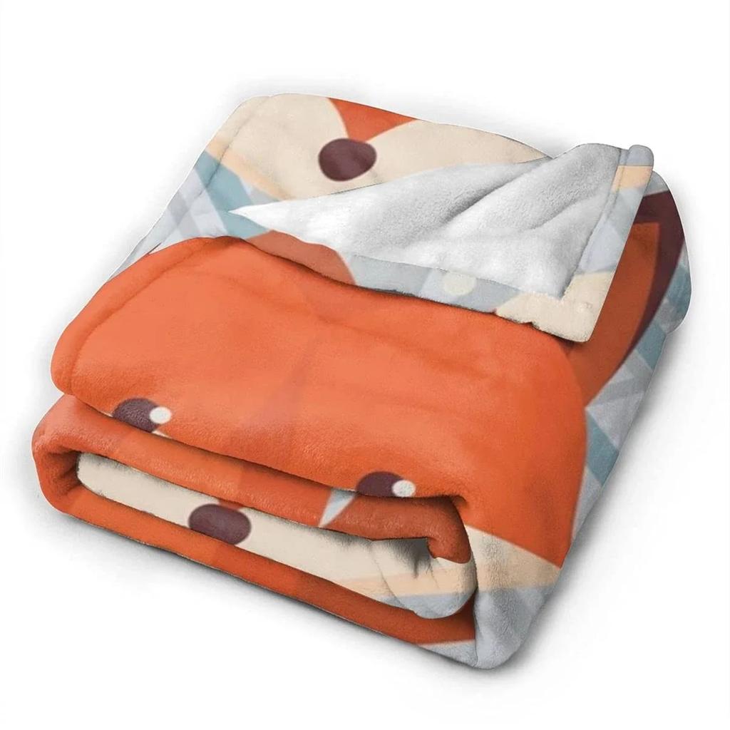 Orange Fox Soft Throw Blanket All Size Lightweight Flannel Blanket for Couch Bed Sofa Travel for Teen Adults Animal Blanket,gift