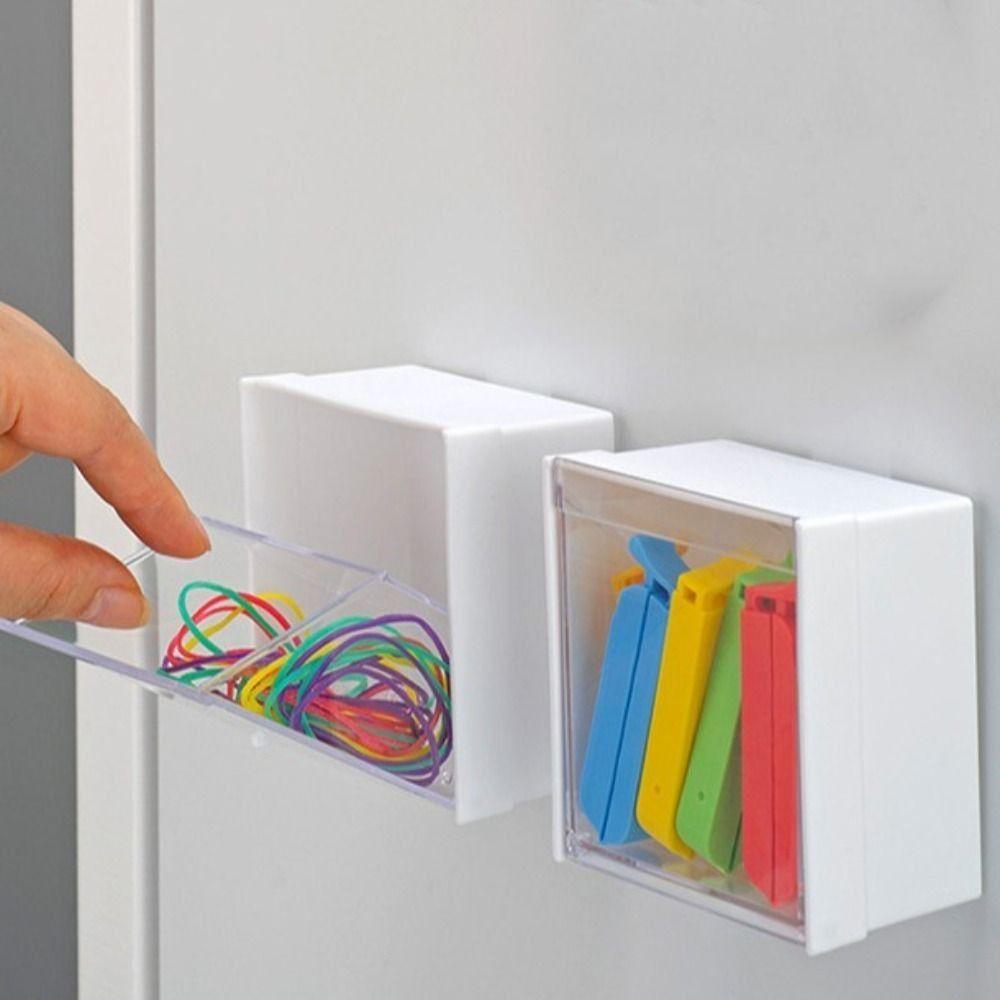 Space Saving Mini Storage Box Square Data Cable Storage Box Magnetic Storage Box Refrigerator